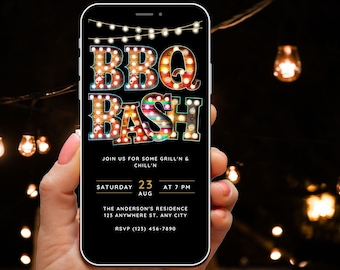 Backyard BBQ Bash Digital Invitation Grill and Chill Invite, BBQ Invite, Grill Party Invite, Cookout invitation, Summer Party Fun Invite