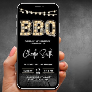 Digital BBQ Invitation, that can be customised with your event details and be sent to your guests using a smartphone.