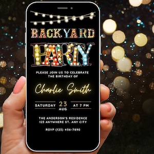 Birthday Backyard Party Invite, Backyard Birthday Invitation for Adults Chill and Grill BBQ Invite Digital Text Evite 20th 30th 40th 50th