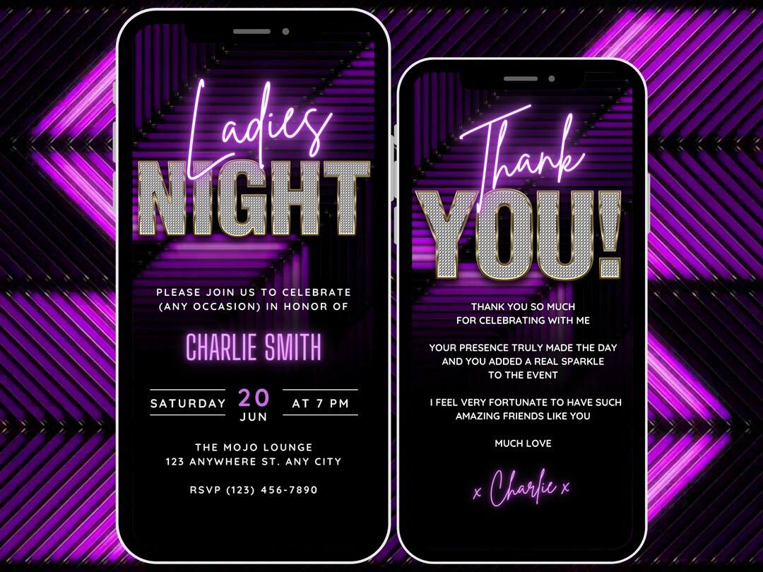Digital Ladies Night Out Invitation &amp; Thank You Ecard, Girls Animated ...