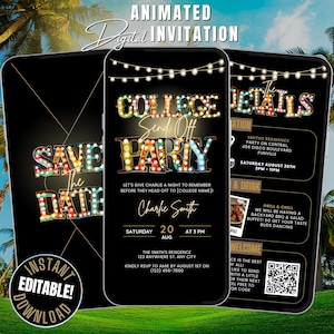 Editable College Send Off Invitation, Fun Farewell Party Invite, DIY Trunk Party Flyer, Goodbye Graduation Celebration Evite Kickback BBQ