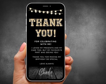 Digital Thank You Message, Any Event Thank You for Adults, Electronic Birthday Thankyou , Marquee Number Phone Invite, Digital Invite, Evite