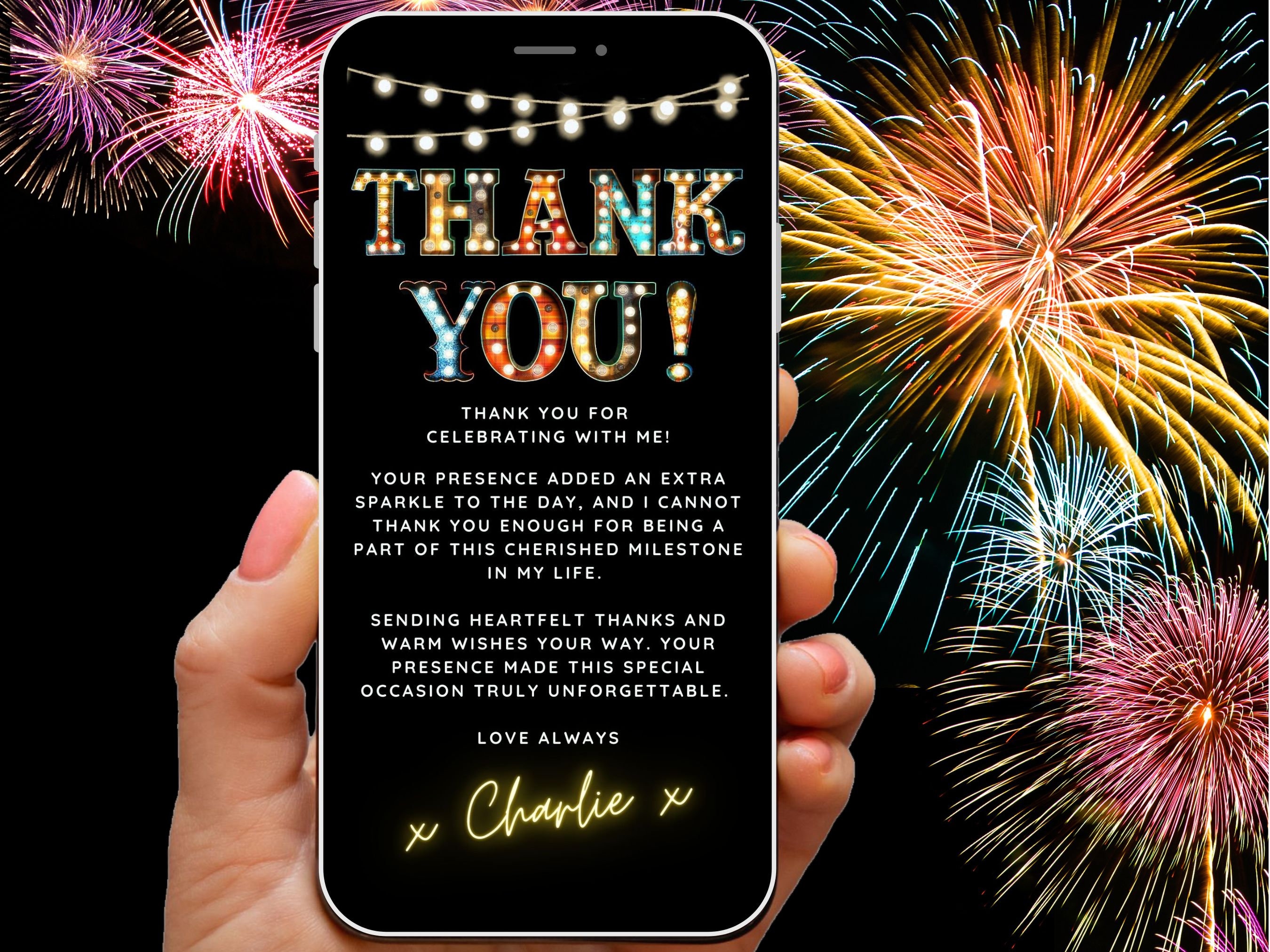 Digital Thank You Card Editable Thank You Ecard Template Fun Etsy