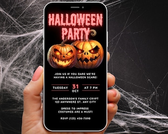 Halloween Party Invitation Adults Digital Halloween Invite, Costume Party, Halloween Birthday, Halloween Flyer Evite Ecard SMS Text Phone