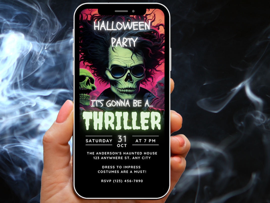 Thriller Halloween Party Invitation Editable Template, Unique Halloween ...