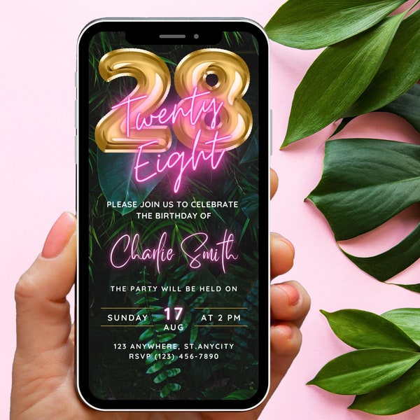 28th Birthday Invitations
 28th Birthday Etsy