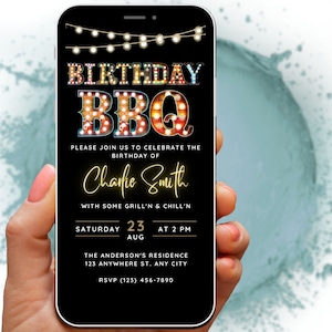 Birthday BBQ Invitation Digital Summer BBQ Invite Grill and Chill Invites, BBQ Invite Template, Grill Party Invite, Cookout invitation Evite