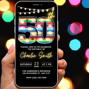 Message texte 50e anniversaire Invitation numérique inviter pour ses femmes 50e anniversaire inviter modèle mexicain Fiesta Party 50 Serape eCard Evite