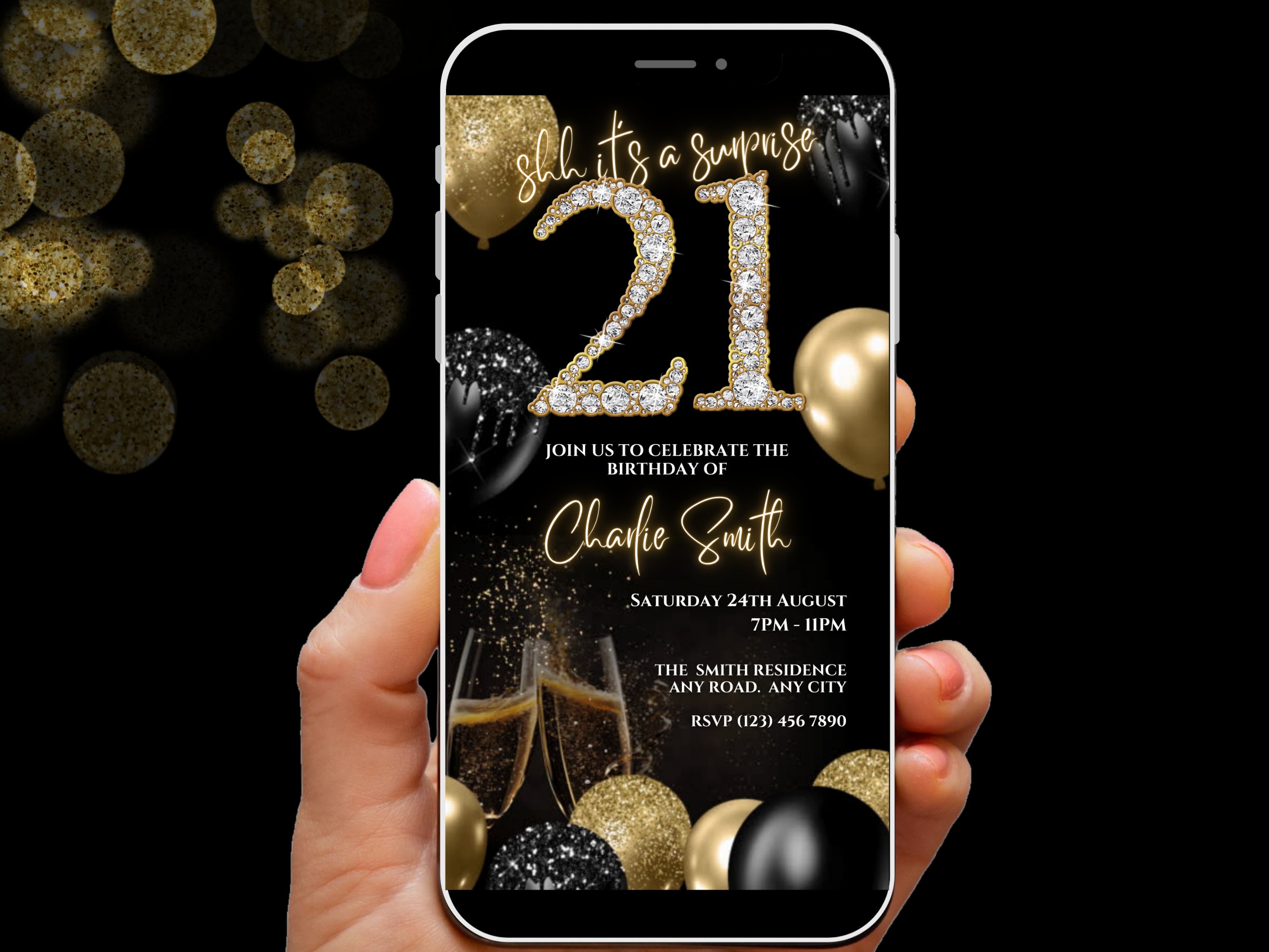 Animated Surprise 21st Birthday Invitation Template, 21st Surprise ...