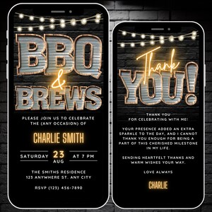 Convite digital para churrasco e cervejas, modelo de convite para festa de churrasco no quintal, convite para telefone para churrasco de aniversário, convite eletrônico animado, obrigado