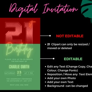 Mens 21st Birthday Invitation Template Download, 21st Birthday Invite for Him, Rustic Retro 21 Discrete Simple Digital Editable Mobile Evite image 3