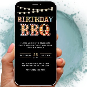 Birthday BBQ Invitation Digital Grill and Chill Invite, BBQ Invite, Grill Party Invite, Cookout invitation, Combined Birthday Virtual Invite