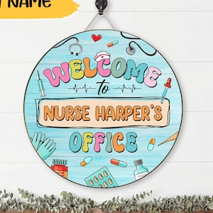 Personalized School Nurse Door Sign, School Nurse Gift, Custom School Nurse Door Hanger, School Nurse Sign, Back To School,Health Room Decor