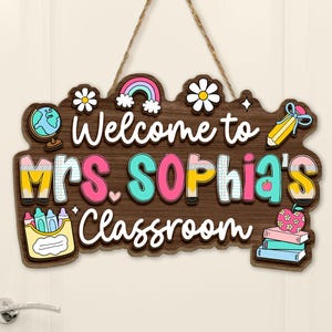 Personalized Teacher Door Sign, Classroom Welcome Sign, Classroom Door Hanger, Teachers Appreciation Gifts, Back To School, Teacher Gifts
