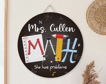 Personalized Math Teacher Door Sign, Back to School, Math Teacher Gift ...