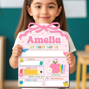 Custom First And Last Day Of School Sign, Personalized Back to School Sign, 1st Day of School Wooden Board, Kindergarten First Day Sign