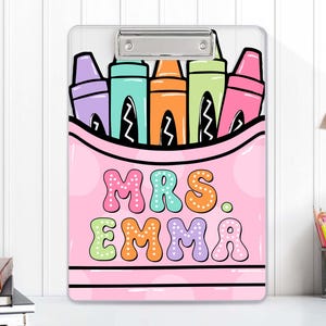 Personalized Teacher Appreciation Gift, Back to School Gift Custom Pencil Teacher Acrylic Clipboard, Teacher Name Clipboard End Of Year Gift