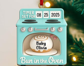 Personalized Bun in the Oven Ornament, Expecting Parents, Couple Ornament, Pregnancy Announcement, Expecting Baby Ornament, New Mom Gift