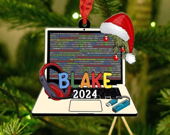 Custom Computer Programmer Christmas 2D Ornament, Gift For Computer Developer, Christmas 2024 Gift For Coder Manager, Christmas Gifts