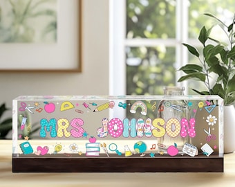 Custom Teacher Name Sign, Back To School Teacher Personalized Gift, Teacher Acrylic Desk Name Plate, Teacher Appreciation Gift, Teacher Gift