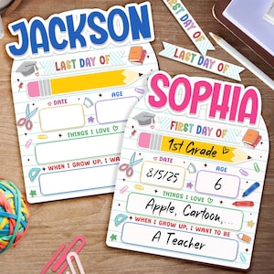 Custom First And Last Day Of School Sign, Personalized Back to School Sign, Kindergarten First Day Sign, 1st Day of School Wooden Board