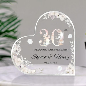 Personalized 30th Anniversary Gift, Pearl 30th Anniversary Gift, Wedding Anniversary Acrylic Plaque, Pearl 30th Anniversary Keepsake Gifts