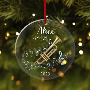 Trumpet Ornament Trumpet Player Gift Christmas Ornaments Personalized Gifts for Musicians Trumpeter Gift Instrument Ornament Music Gift