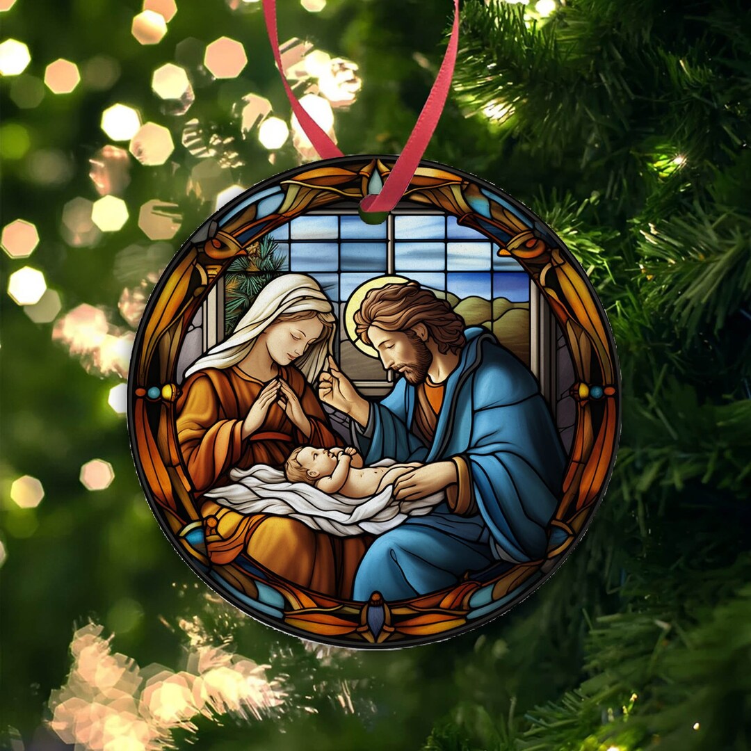 Nativity Scene Christmas Ornament, Christian Ornament, Christmas Gift