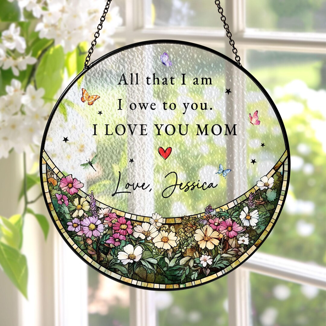 Personalized Gift for Mom Stained Glass Suncatcher Mother's Day Gift ...