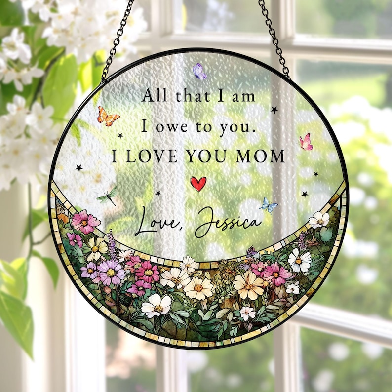 Personalized Gift for Mom Stained Glass Suncatcher Mother's Day Gift ...