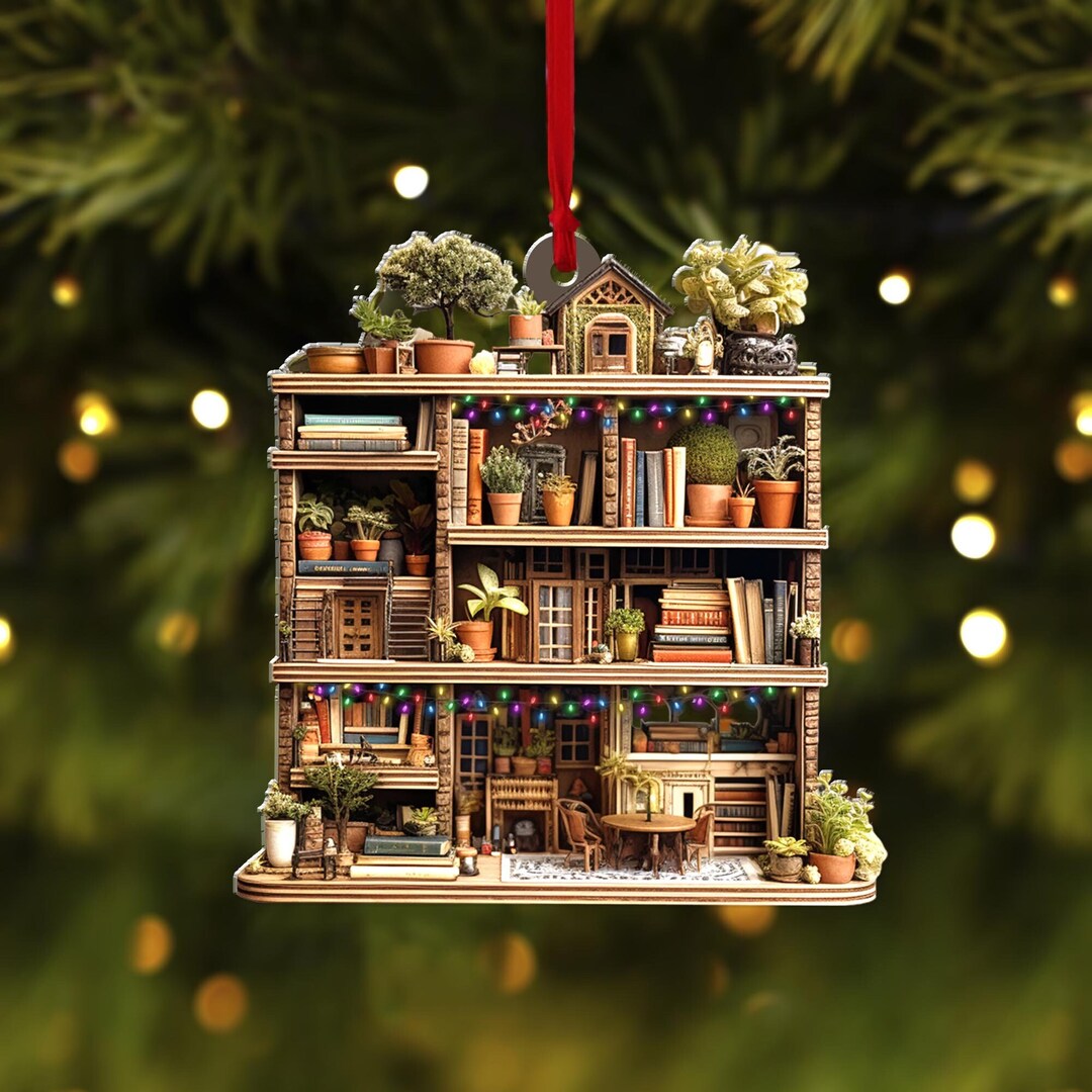 Christmas Book Tree Ornament, Book Store Ornament, Gift for Book Lovers ...