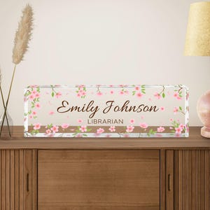 Custom Desk Name Sign, Personalized Teacher Acrylic Desk Plate, Teacher Appreciation Gift Decor, Back To School Teacher Gift Classroom Decor