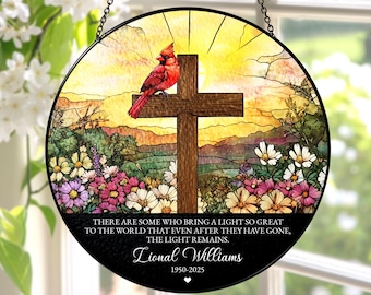 Memorial Stained Glass Suncatcher Sympathy Gift, Loss Of Mom Ornament, Dad Remembrance Gifts, In Loving Memory