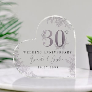 Personalized 30th Anniversary Gift, Pearl 30th Anniversary Gift, Wedding Anniversary Acrylic Plaque, Pearl 30th Anniversary Keepsake Gifts