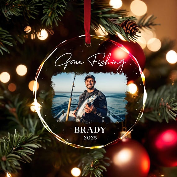 Fishing Gifts, Fishing Photo Ornament, Fishing Lover Gifts, Fishing Ornaments For Christmas Tree, Personalized Christmas Ornaments