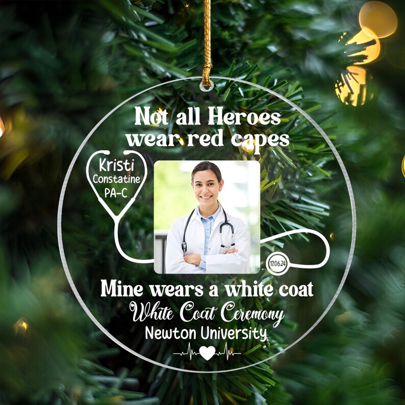 Personalized White Coat Ceremony Ornament, White Coat Party Gift