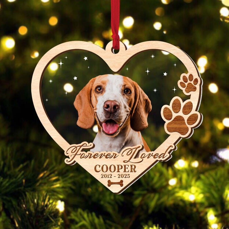 Custom Dog Memorial Ornament, Custom Pet Memorial Ornament, Forever ...