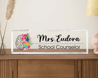 Custom Teacher Desk Name Plate, School Counselor Gift, School Psychologist Gifts, Teacher Gifts, Teacher Appreciation Gift, Gift for Teacher