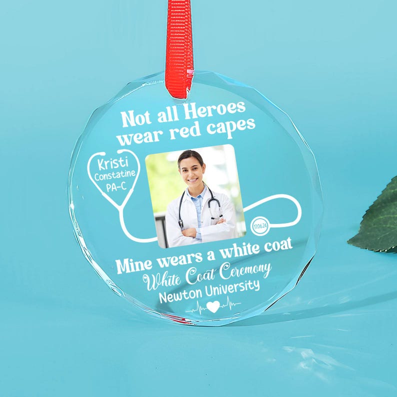 Personalized White Coat Ceremony Ornament, White Coat Party Gift