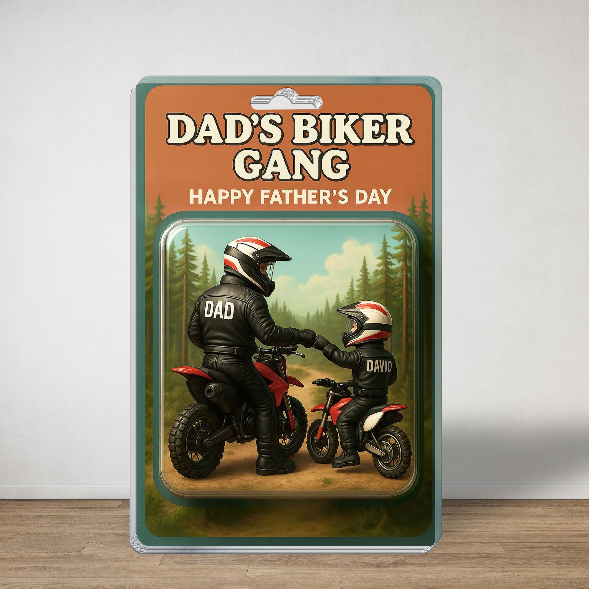 Daddy's Grandpa's Biker Gang Custom Figure 3D Effect Personalized Rect