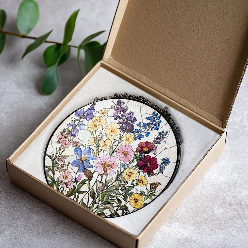 Stained Glass Wildflowers Suncatcher Mother's Day Gift Wildflowers ...