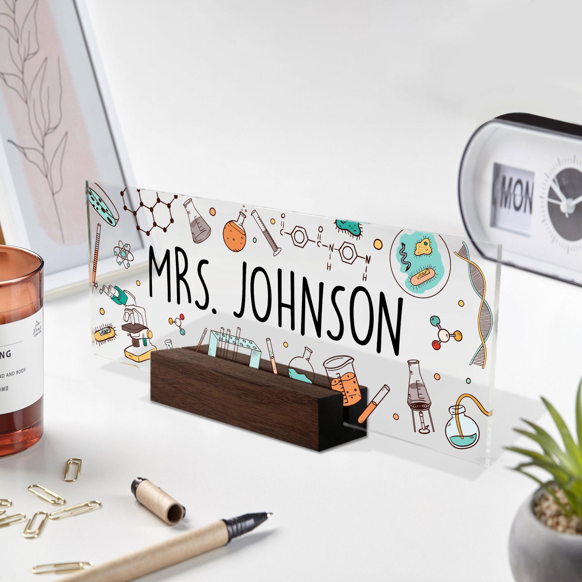 Science Teacher Desk Name Plate, Science Teacher Gift,science Lab ...