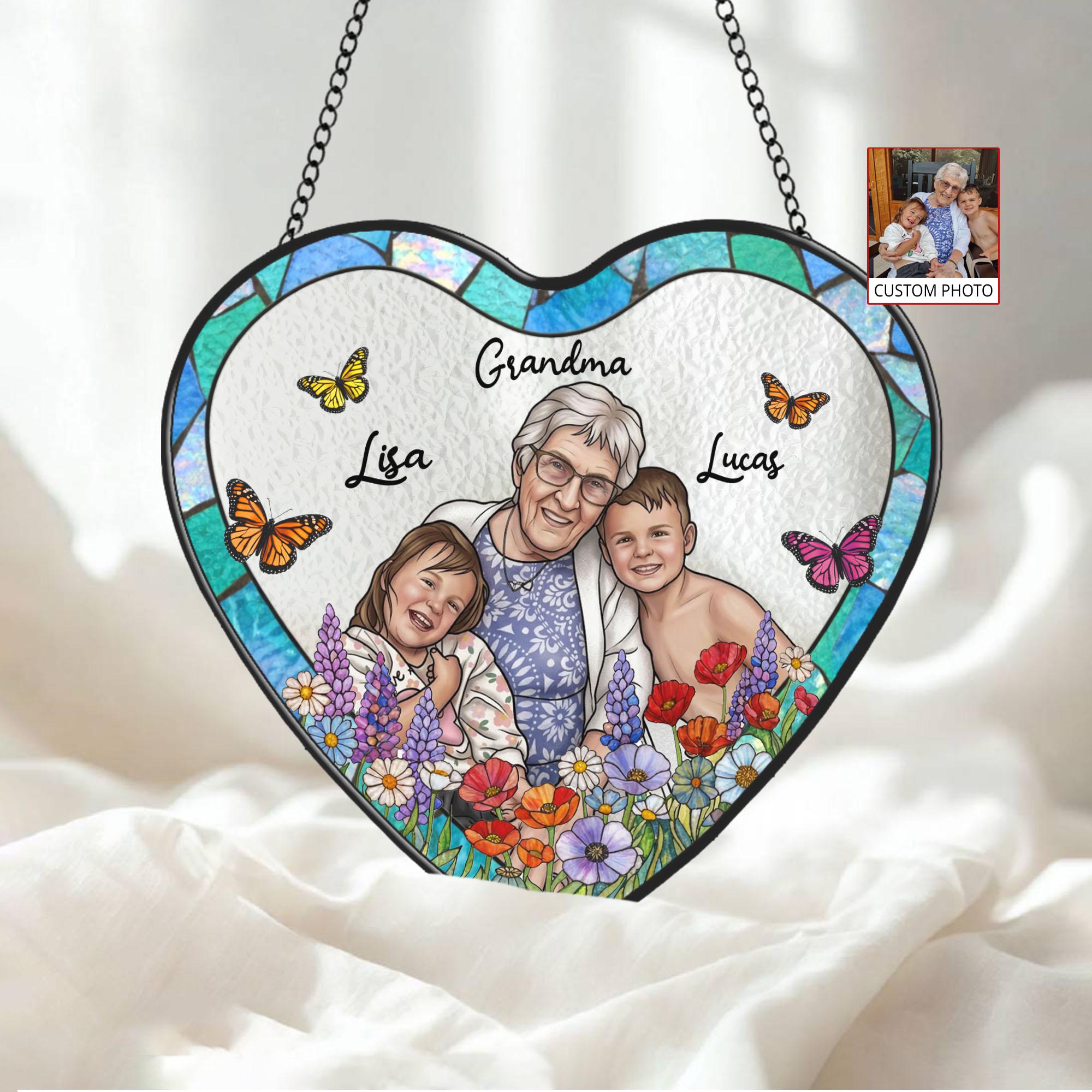 Custom Photo Portrait Stained Glass Suncatcher Gift for Mom,mum Gift ...