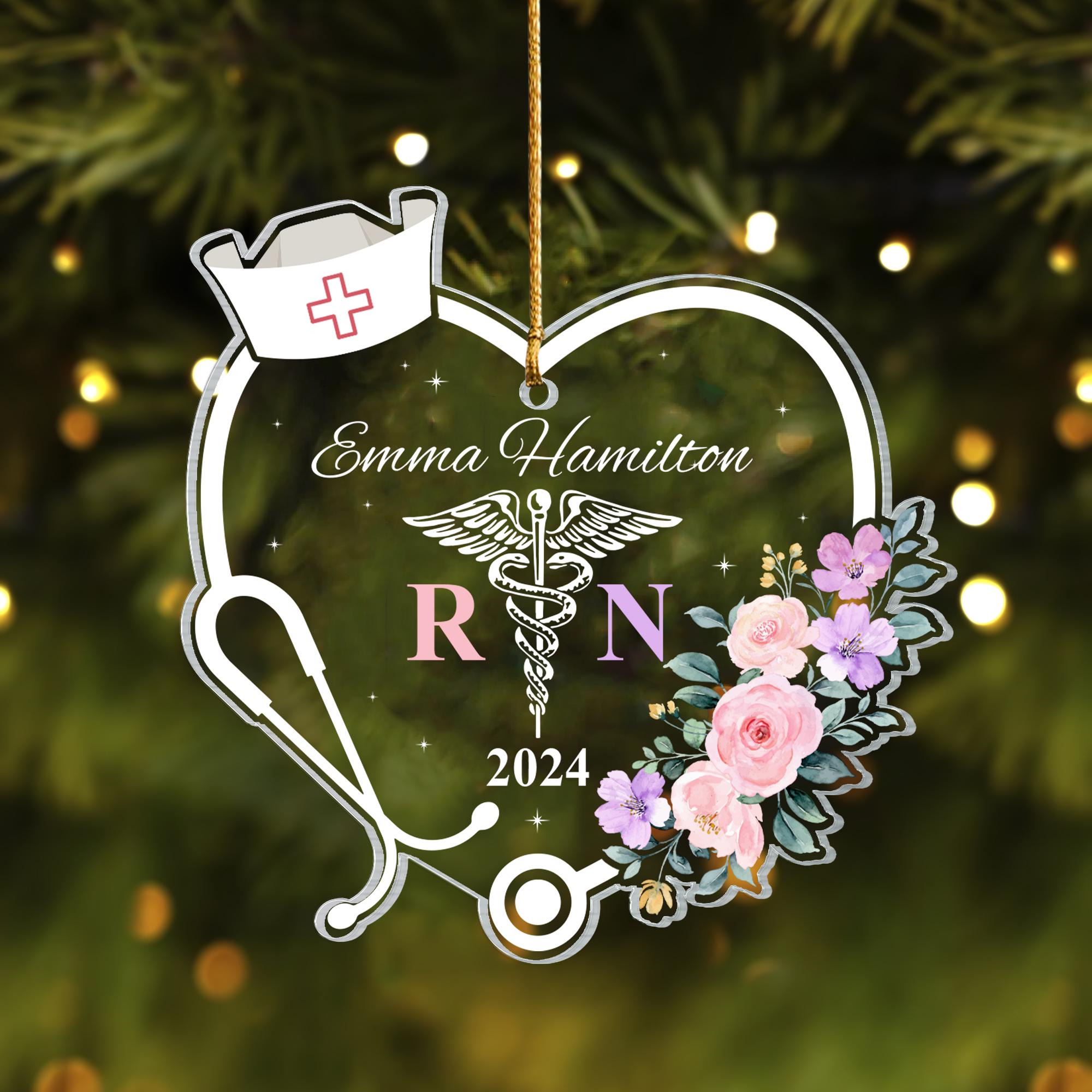 Christmas Tree Rnp Registered Nurse Christmas Ornament, Personalized RN Nurse Gift,first ...