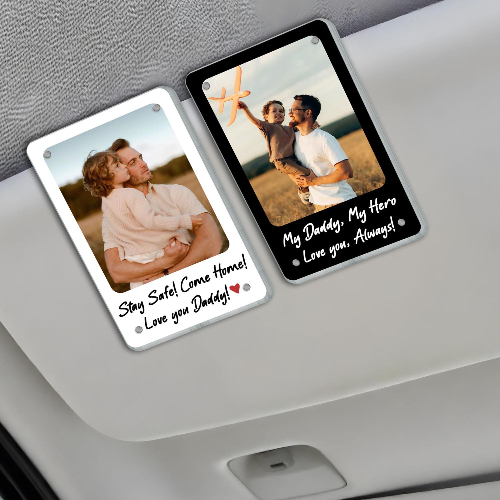 Dad Gifts Custom Photo Car Visor Clip Personalized Father's Day Gift for Him Unique Gift for Dad from Son or Daughter Sentimental Keepsake