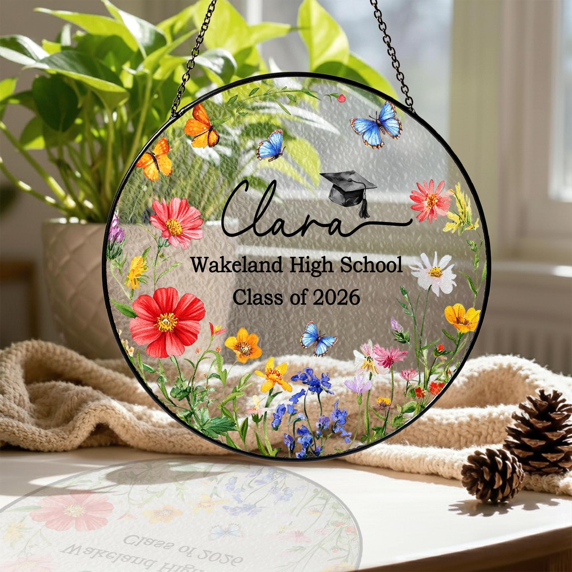Personalized Graduation Stained Glass Suncatcher,senior Class of 2026 ...