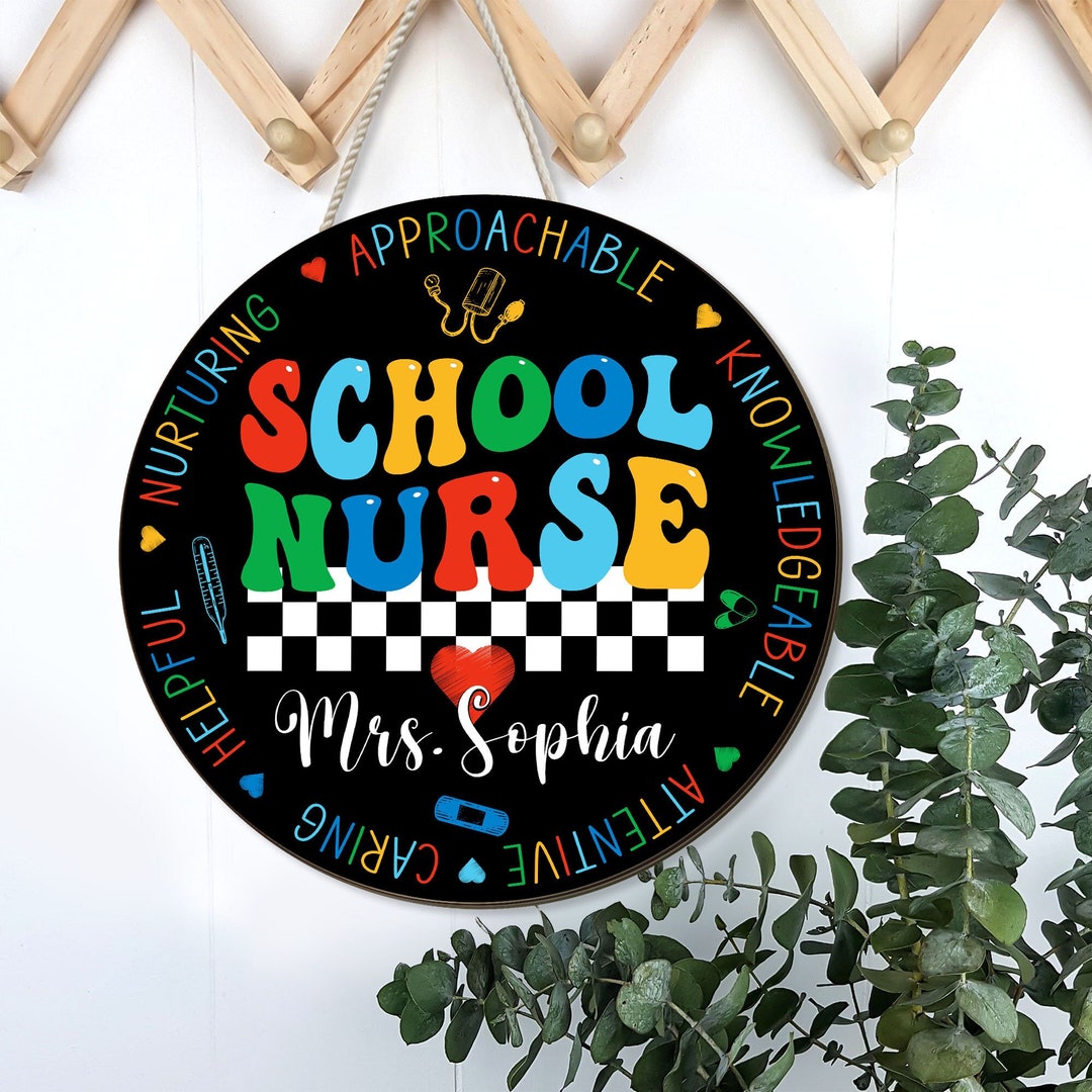 Personalized School Nurse Door Sign, School Nurse Gift, Custom School