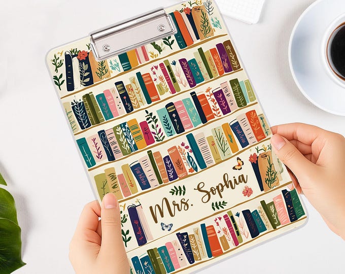 Personalized Teacher Appreciation Gift, Back to School Gift Custom Teacher Acrylic Clipboard, Teacher Name Clipboard Librarian Gift Teacher