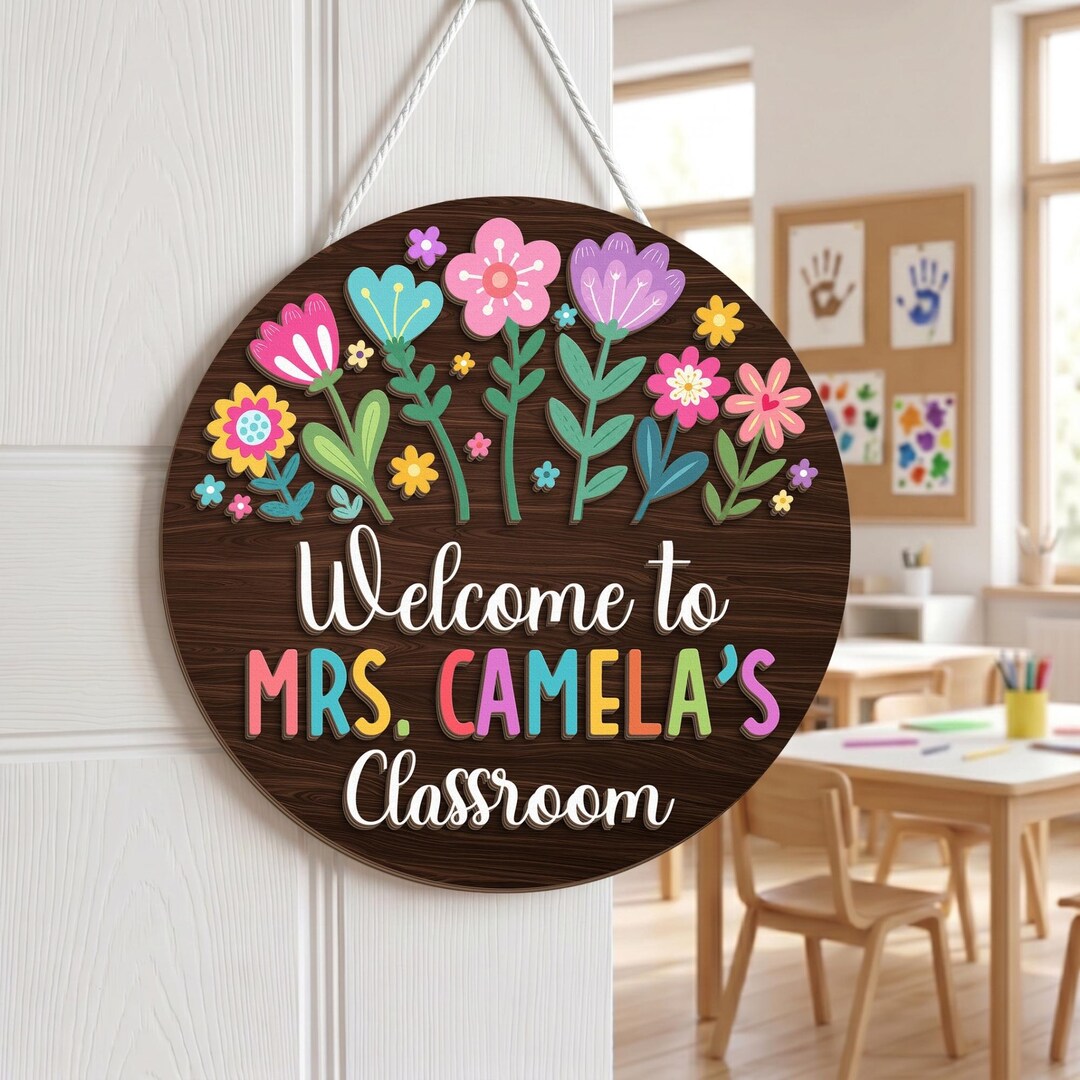 Custom Teachers 3D Welcome Door Sign Back to School Gift, Classroom ...