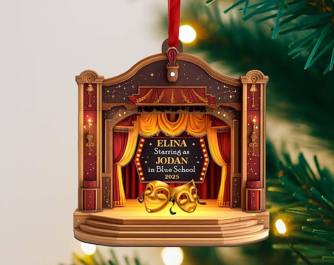 Custom Theater Ornament, Actor Actress Christmas Ornament, Broadway Ornament, Memories Musical Theater Keepsake, School Playing Ornament